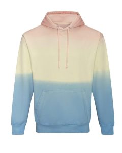 TIE-DYE HOODIE, PASTEL SUNSET DIP, L, JUST HOODS