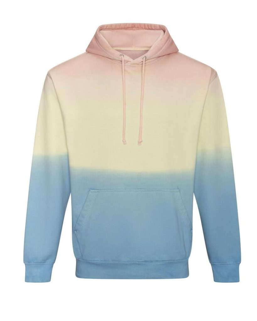 TIE-DYE HOODIE, PASTEL SUNSET DIP, L, JUST HOODS