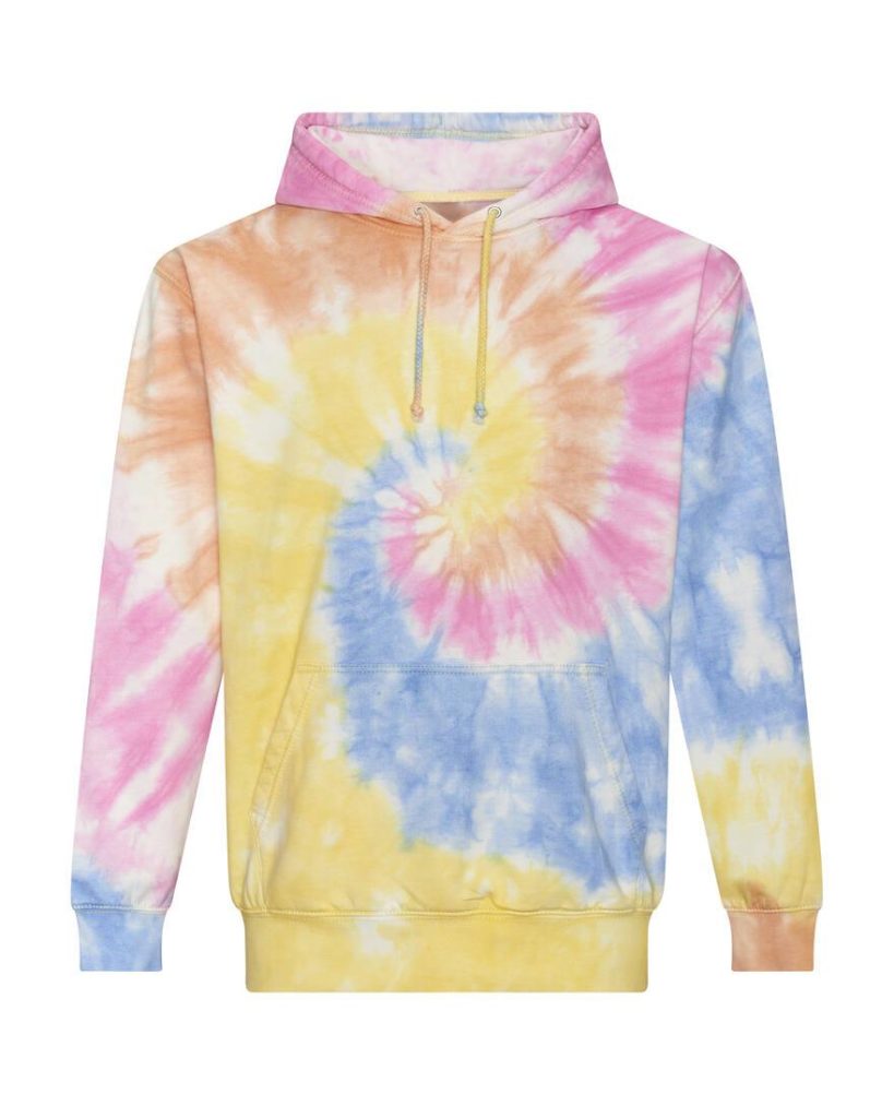 TIE-DYE HOODIE, TIE-DYE SWIRL, L, JUST HOODS