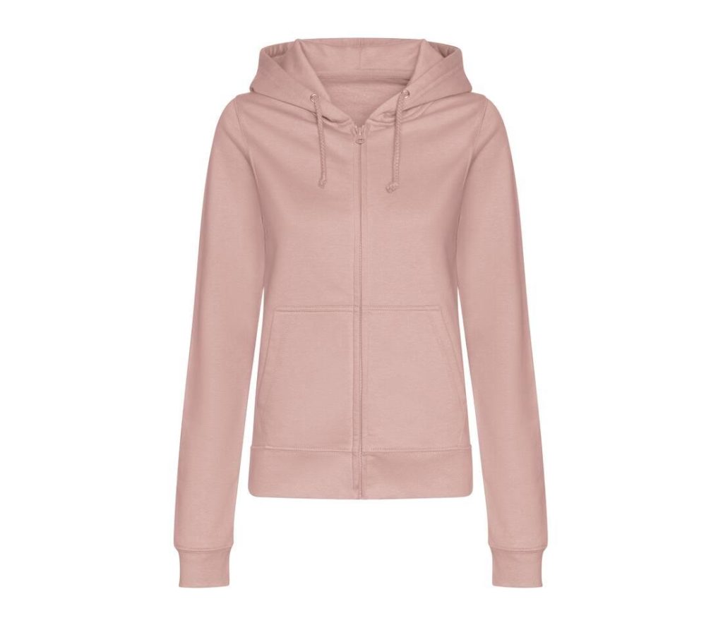 Dames COLLEGE ZOODIE, DUSTY PINK, L, JUST HOODS