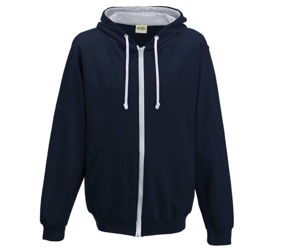 VARSITY ZOODIE, FRENCH NAVY/HEATHER GREY, L, JUST HOODS