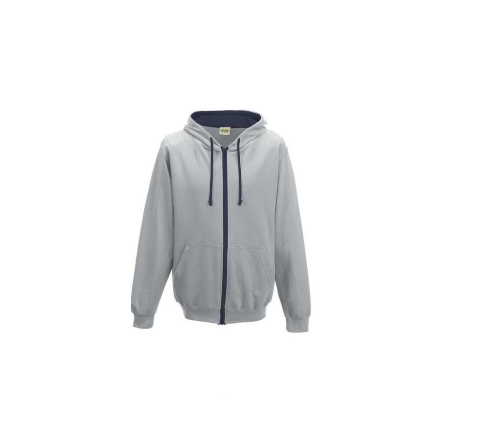 VARSITY ZOODIE, HEATHER GREY/FRENCH NAVY, L, JUST HOODS