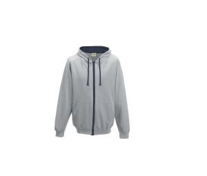 VARSITY ZOODIE, HEATHER GREY/FRENCH NAVY, L, JUST HOODS