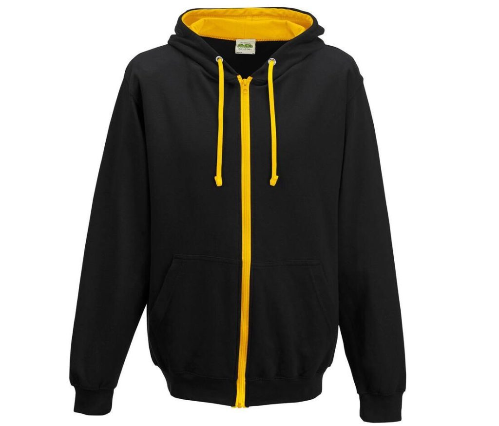 VARSITY ZOODIE, JET BLACK/GOLD, L, JUST HOODS