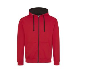 VARSITY ZOODIE, FIRE RED/JET BLACK, XXL, JUST HOODS