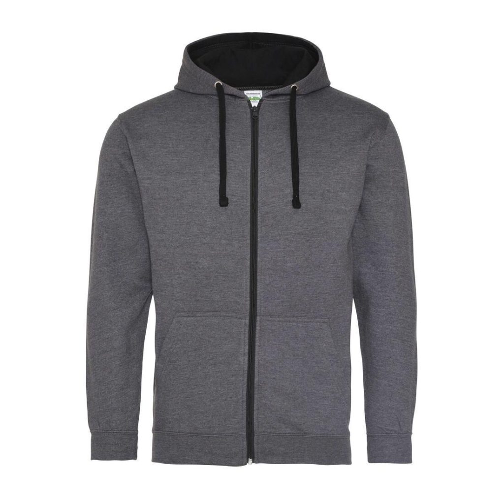 VARSITY ZOODIE, CHARCOAL/JET BLACK, XXL, JUST HOODS