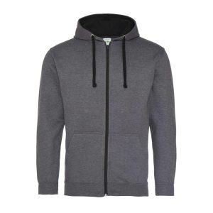VARSITY ZOODIE, CHARCOAL/JET BLACK, XXL, JUST HOODS