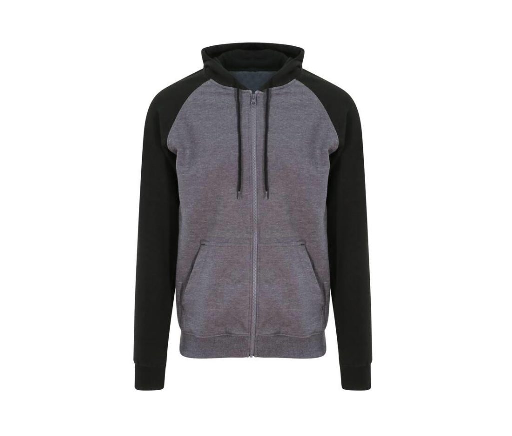 BASEBALL ZOODIE, CHARCOAL/BLACK, XXL, JUST HOODS