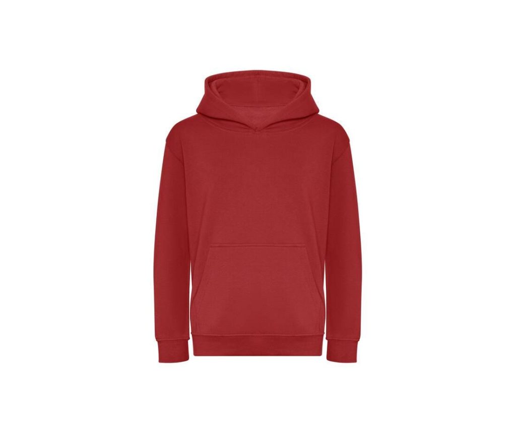 KIDS ORGANIC HOODIE, FIRE RED, 1/2 - XXS, JUST HOODS