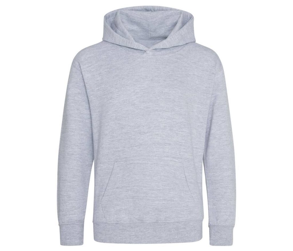 KIDS ORGANIC HOODIE, HEATHER GREY, 1/2 - XXS, JUST HOODS