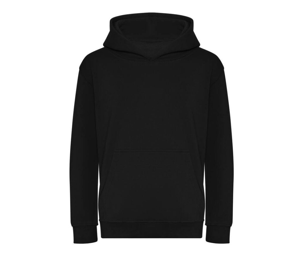KIDS ORGANIC HOODIE, DEEP BLACK, 1/2 - XXS, JUST HOODS