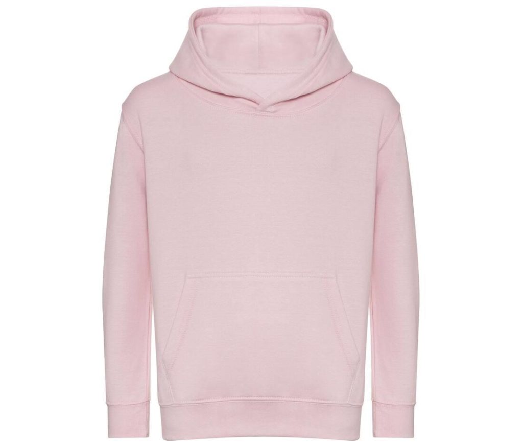 KIDS ORGANIC HOODIE, BABY PINK, 1/2 - XXS, JUST HOODS