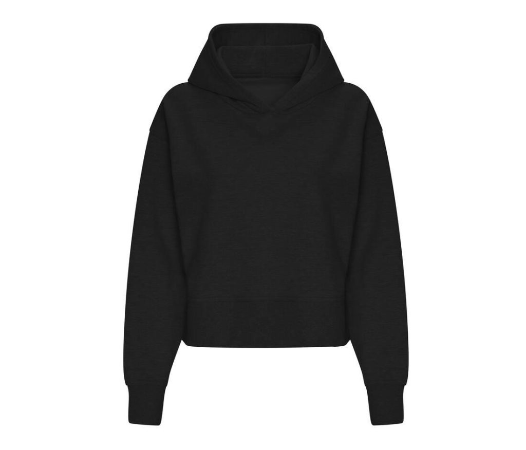 Dames RELAXED HOODIE, DEEP BLACK, L, JUST HOODS