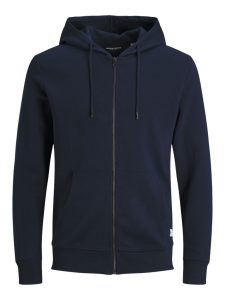 JACK&JONES Sweater Zip Hood, Navy Blazer, XS
