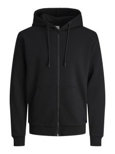 JACK&JONES Brody Sweater Zip Hood, Black, XS