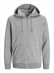 JACK&JONES//PRODUKT Day Zip Hood, Light Grey Melange, L