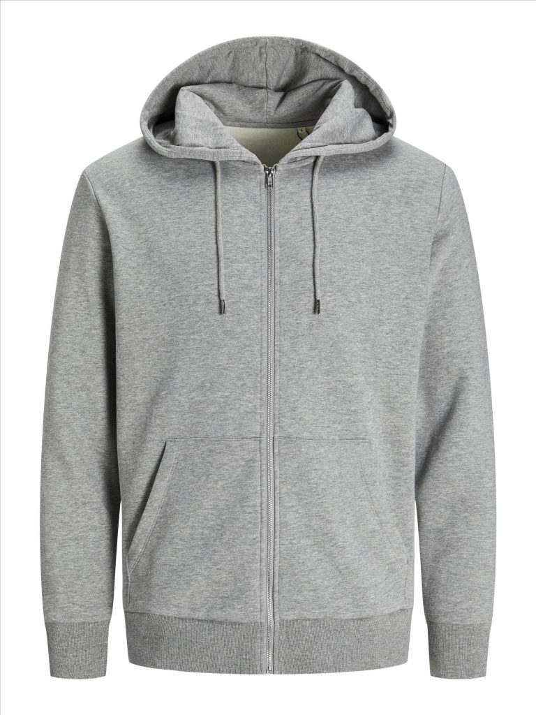 JACK&JONES//PRODUKT Day Zip Hood, Light Grey Melange, L