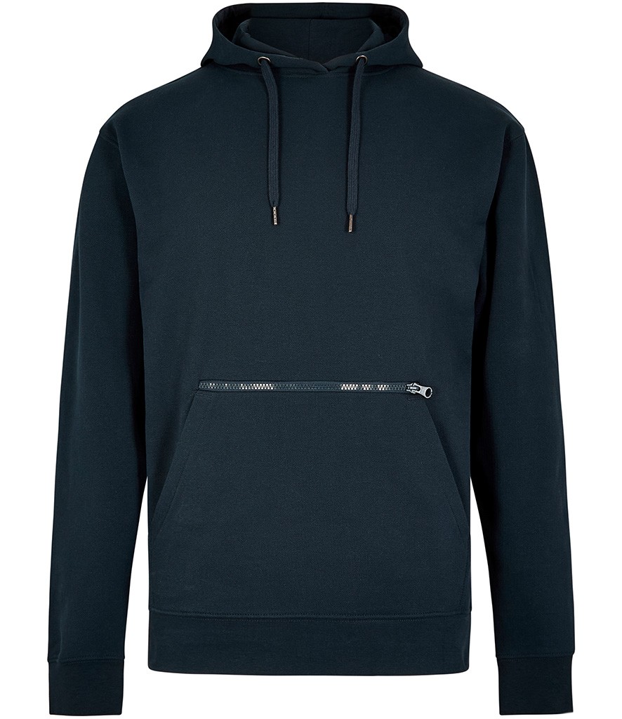 Regular Fit Piqué Zipped Zak Hoodie, Navy, S, Kustom Kit