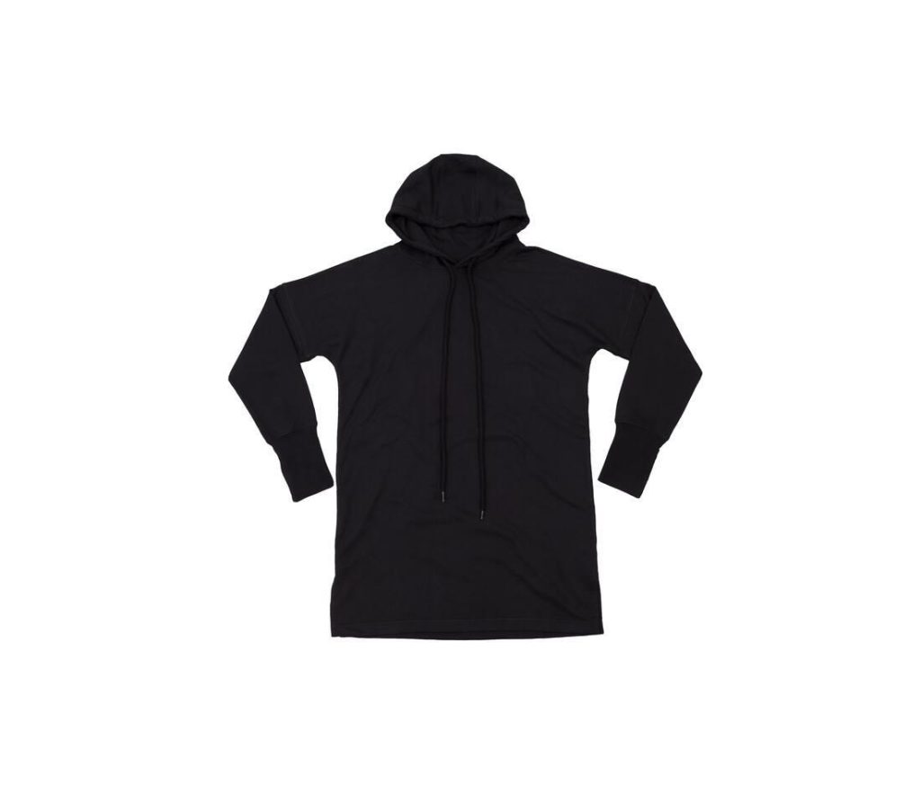 Dames HOODIE DRESS, BLACK, L, MANTIS