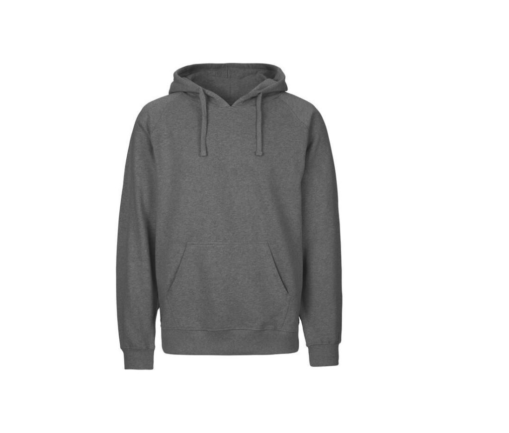 MENS HOODIE, DARK HEATHER, S, NEUTRAL