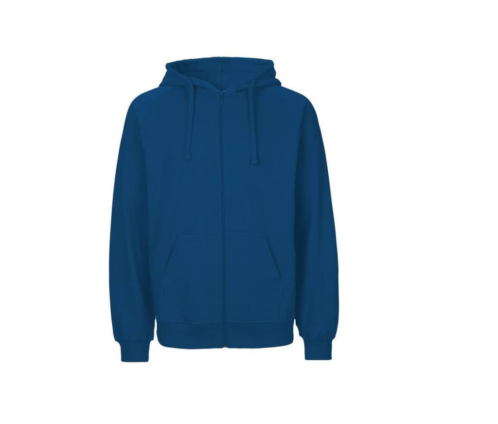 MENS HOODIE Met Zip, ROYAL, S, NEUTRAL