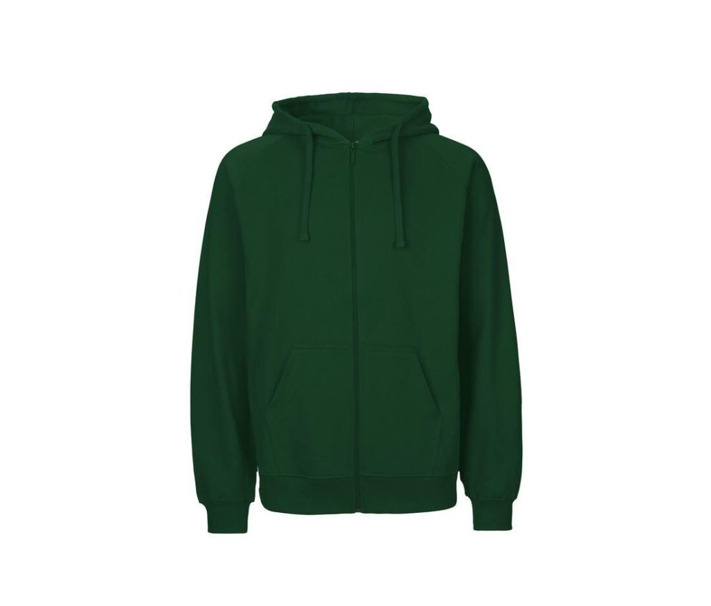 MENS HOODIE Met Zip, BOTTLE GREEN, 3XL, NEUTRAL