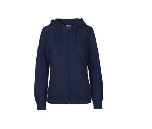 Dames HOODIE Met Zip, NAVY, XS, NEUTRAL