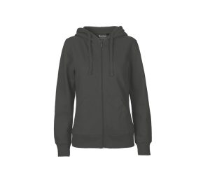 Dames HOODIE Met Zip, CHARCOAL, L, NEUTRAL