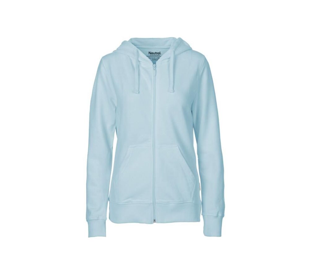 Dames HOODIE Met Zip, LIGHT BLUE, L, NEUTRAL
