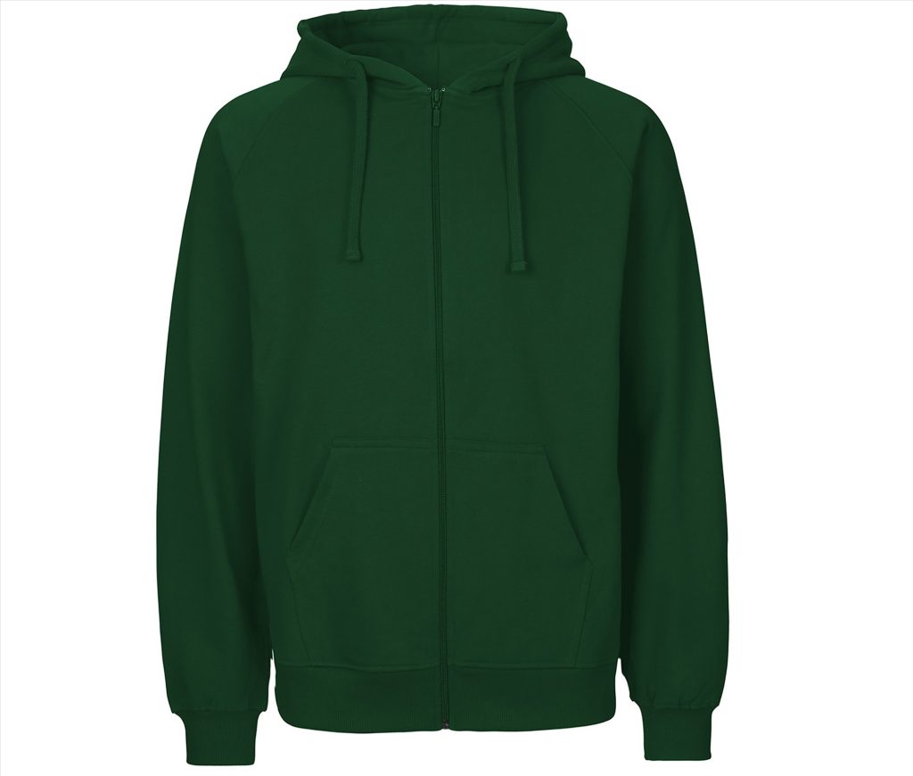 Unisex Katoen HOODIE Met Zip, BOTTLE GREEN, 3XL, TIGER