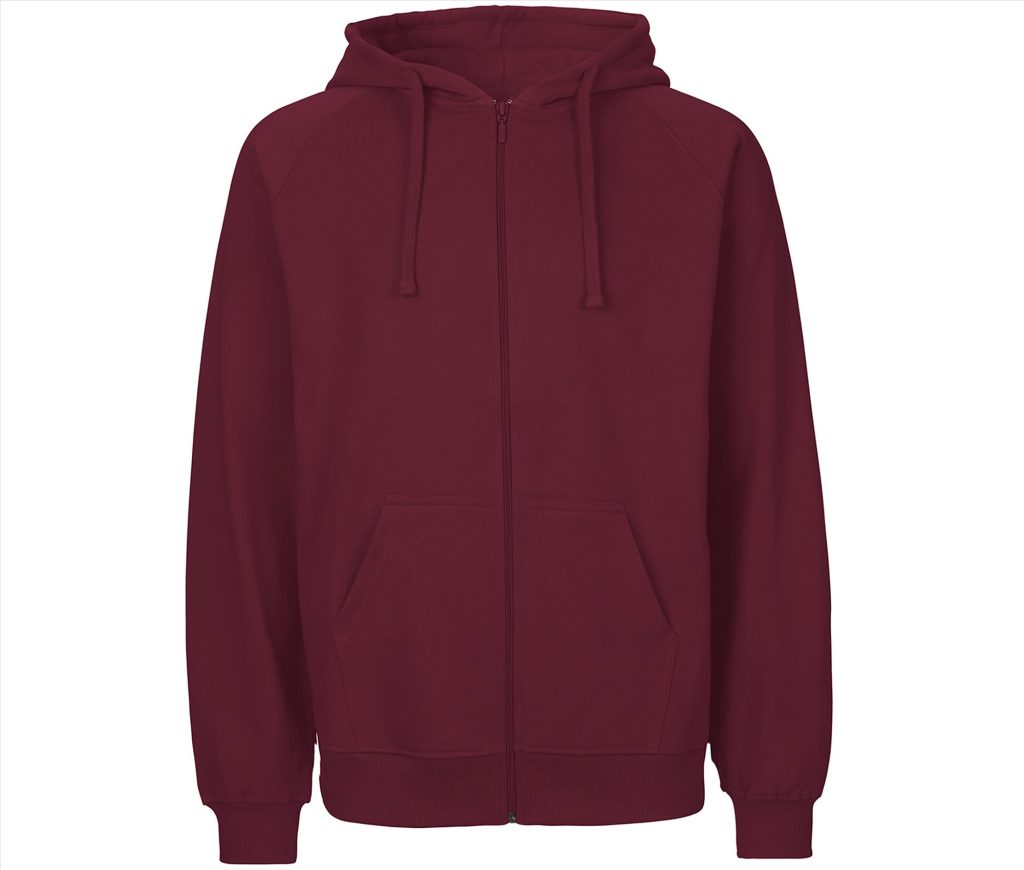 Unisex Katoen HOODIE Met Zip, BORDEAUX, 3XL, TIGER