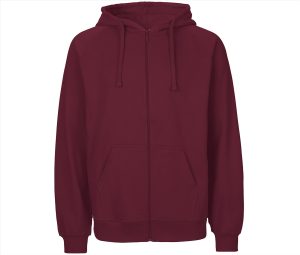 Unisex Katoen HOODIE Met Zip, BORDEAUX, 3XL, TIGER