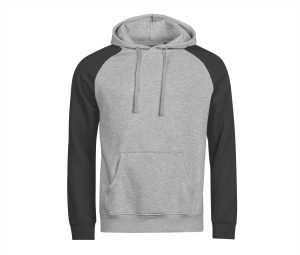 UNLABELED TWO-TONE Hoodie Sweatshirt, HEATHER GREY / BLACK, 3XL, Tee Jays