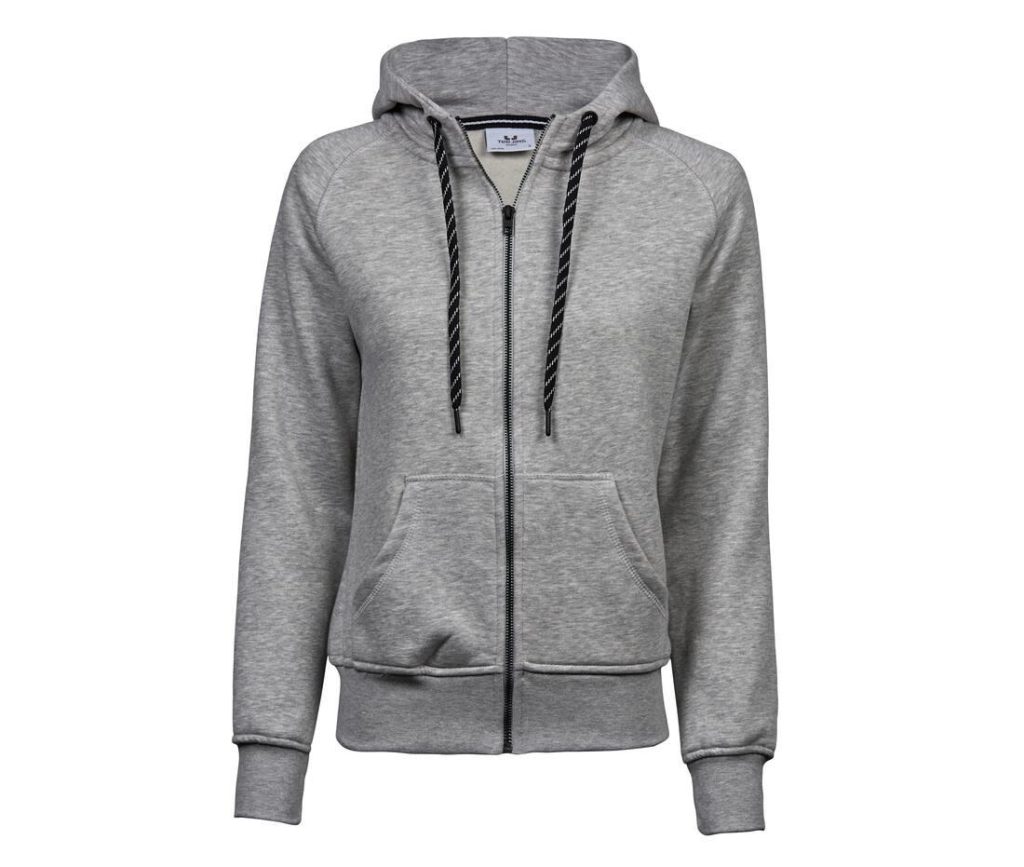 Tee Jays Dames Fashion Full Zip Hood, Heather Grey, S