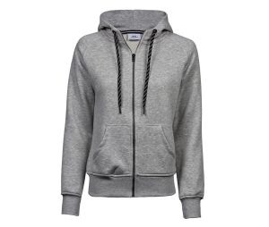Tee Jays Dames Fashion Full Zip Hood, Heather Grey, S