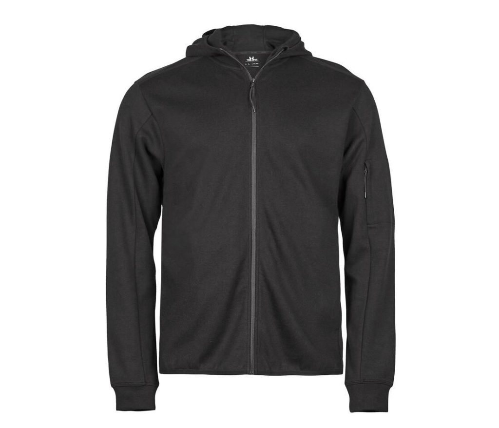 ATHLETIC Hoodie Full Zip Sweater, BLACK, 3XL, Tee Jays