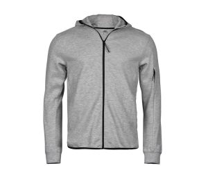 ATHLETIC Hoodie Full Zip Sweater, HEATHER GREY, 3XL, Tee Jays