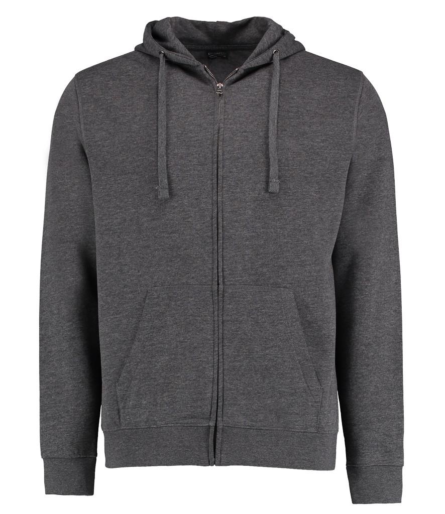 Klassic Zip Hoodie Sweatshirt, Dark Grey Marl, XS, Kustom Kit